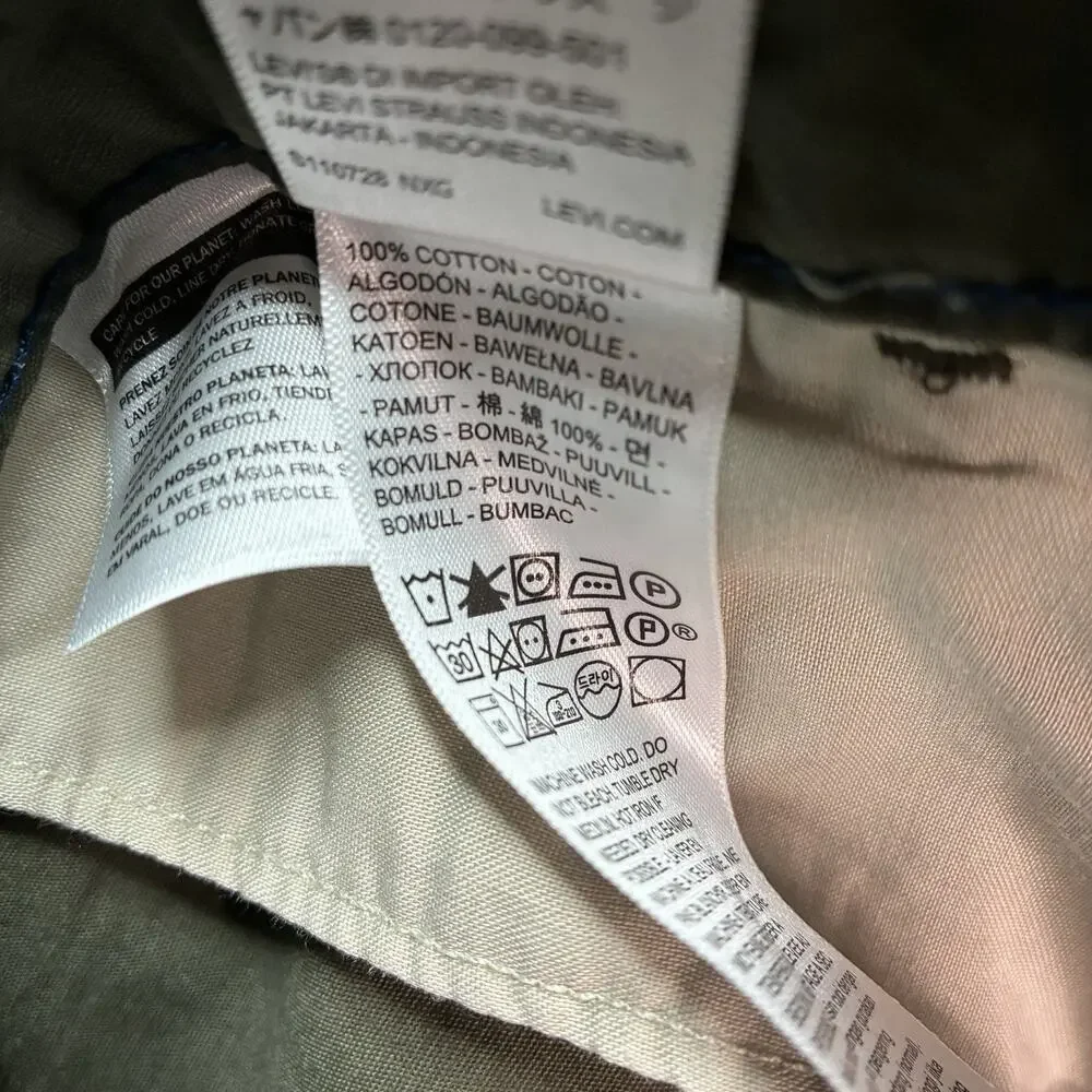 Levi’s XX Cargo Baggy Pants Men’s Size 38x30 Forest Green Slightly Tapered Leg